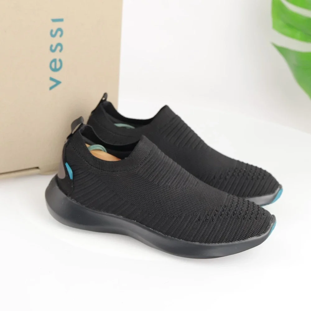 Vessi Womens Everyday Move Slip-On Sneaker Size 6 Waterproof Black Comfort Shoes